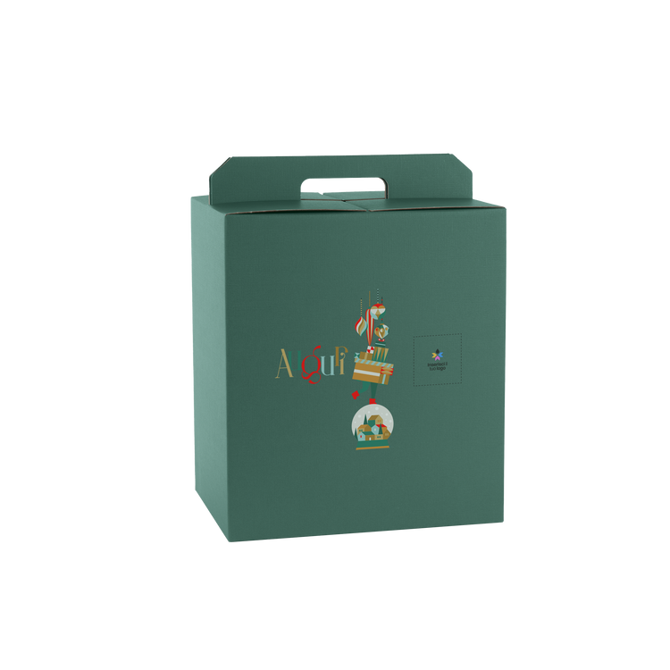 Scatole porta panettone + bottiglie fibra verde- Printcentral - - -