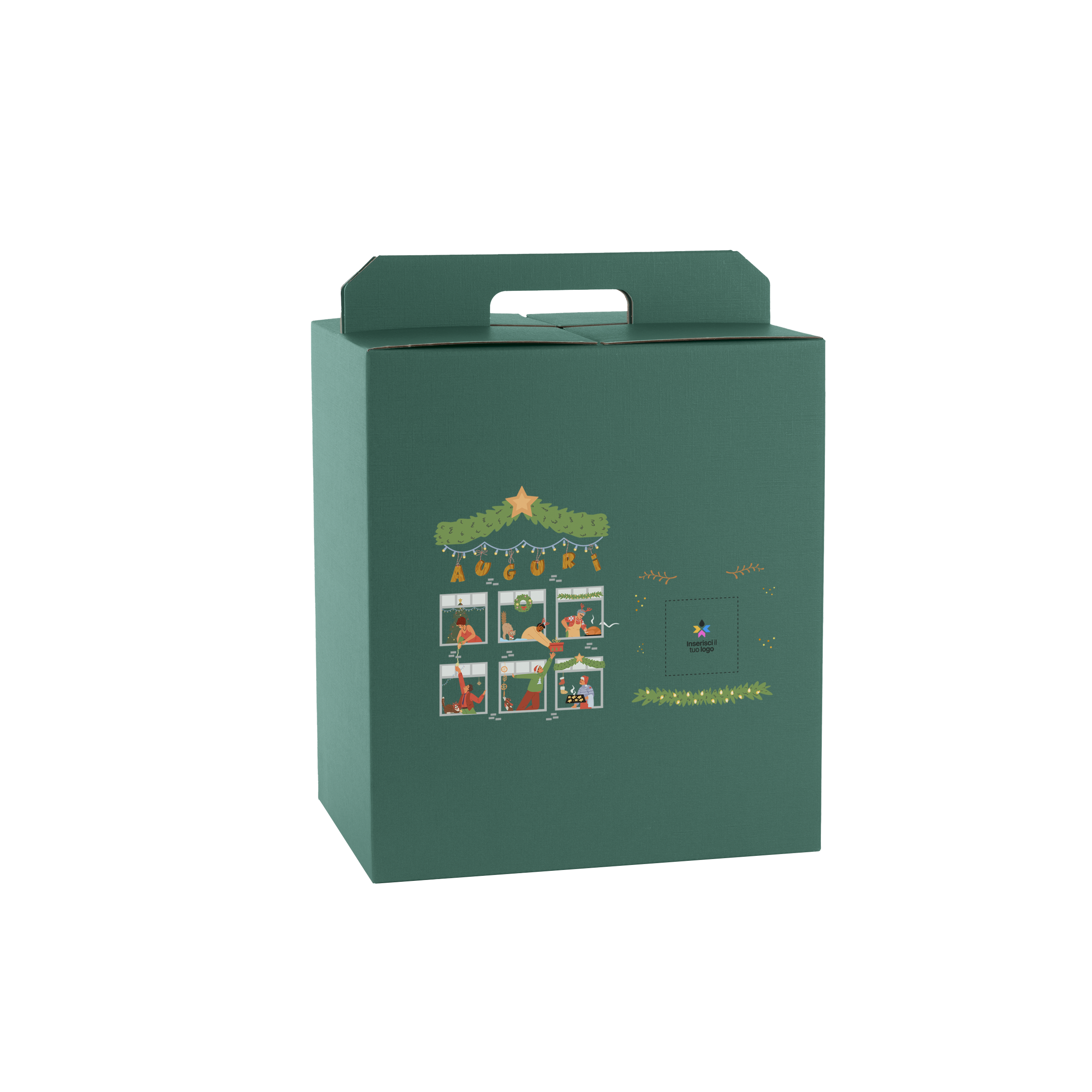 Scatole porta panettone + bottiglie fibra verde- Printcentral - - -