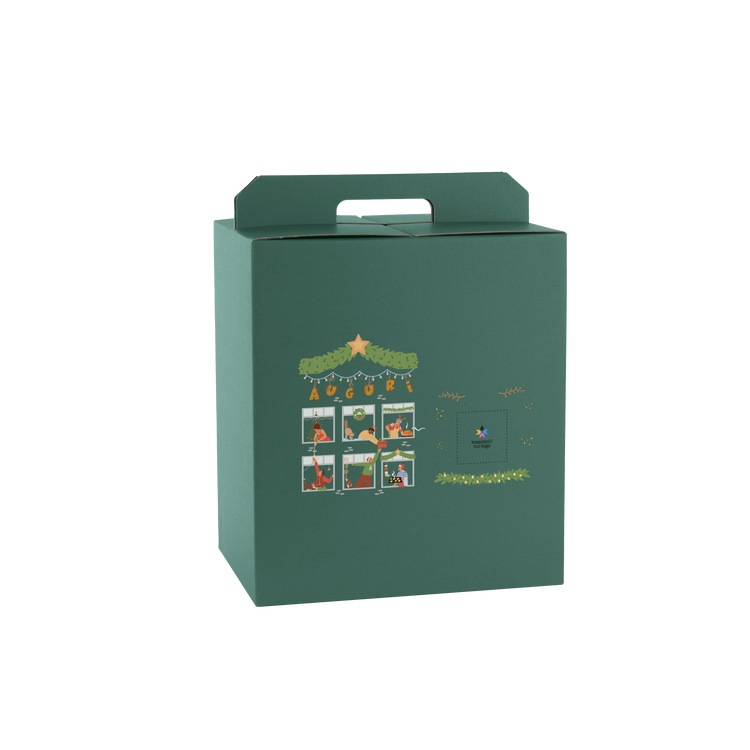 Scatole porta panettone + bottiglie fibra verde- Printcentral - - -