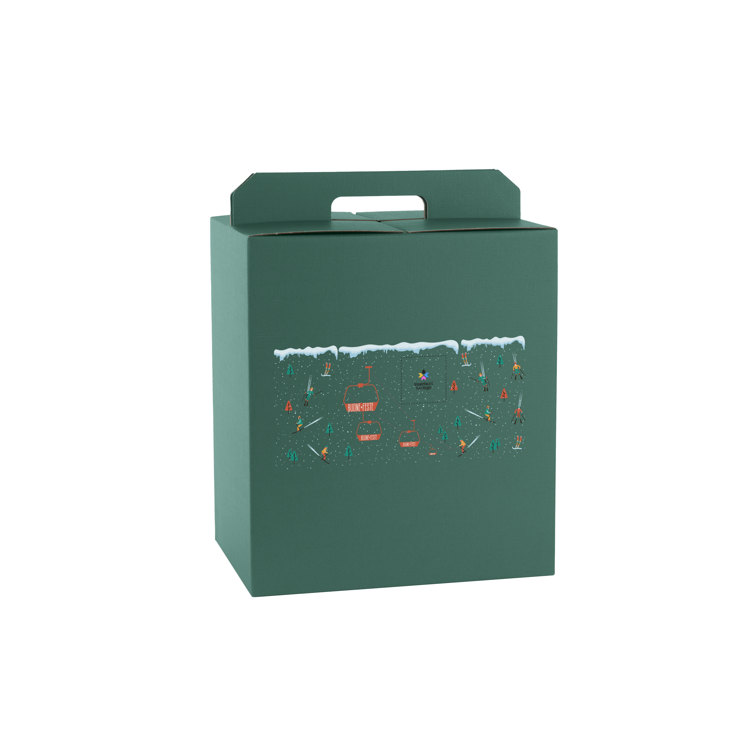 Scatole porta panettone + bottiglie fibra verde- Printcentral - - -