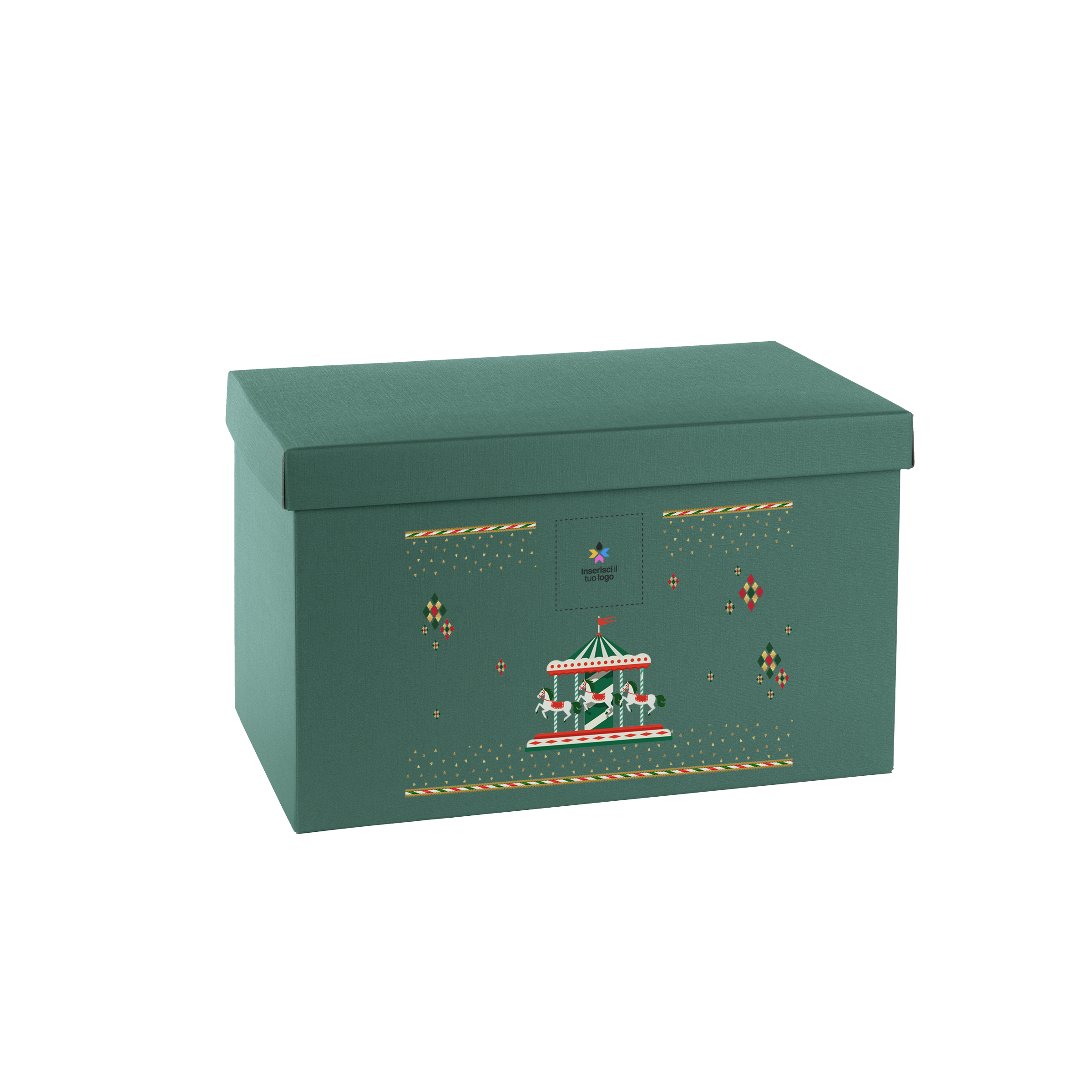Scatole per confezioni fondo + coperchio fibra verde- Printcentral - - -
