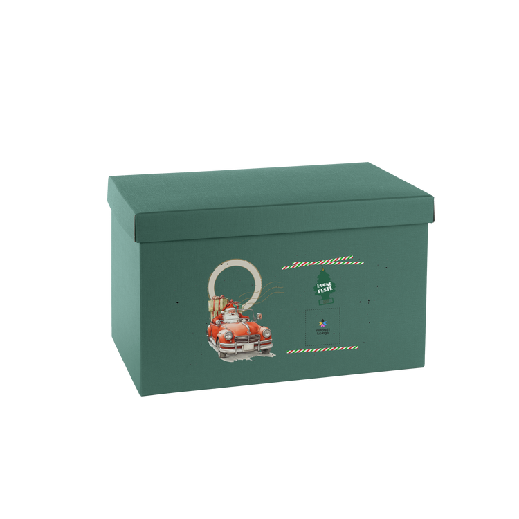 Scatole per confezioni fondo + coperchio fibra verde- Printcentral - - -