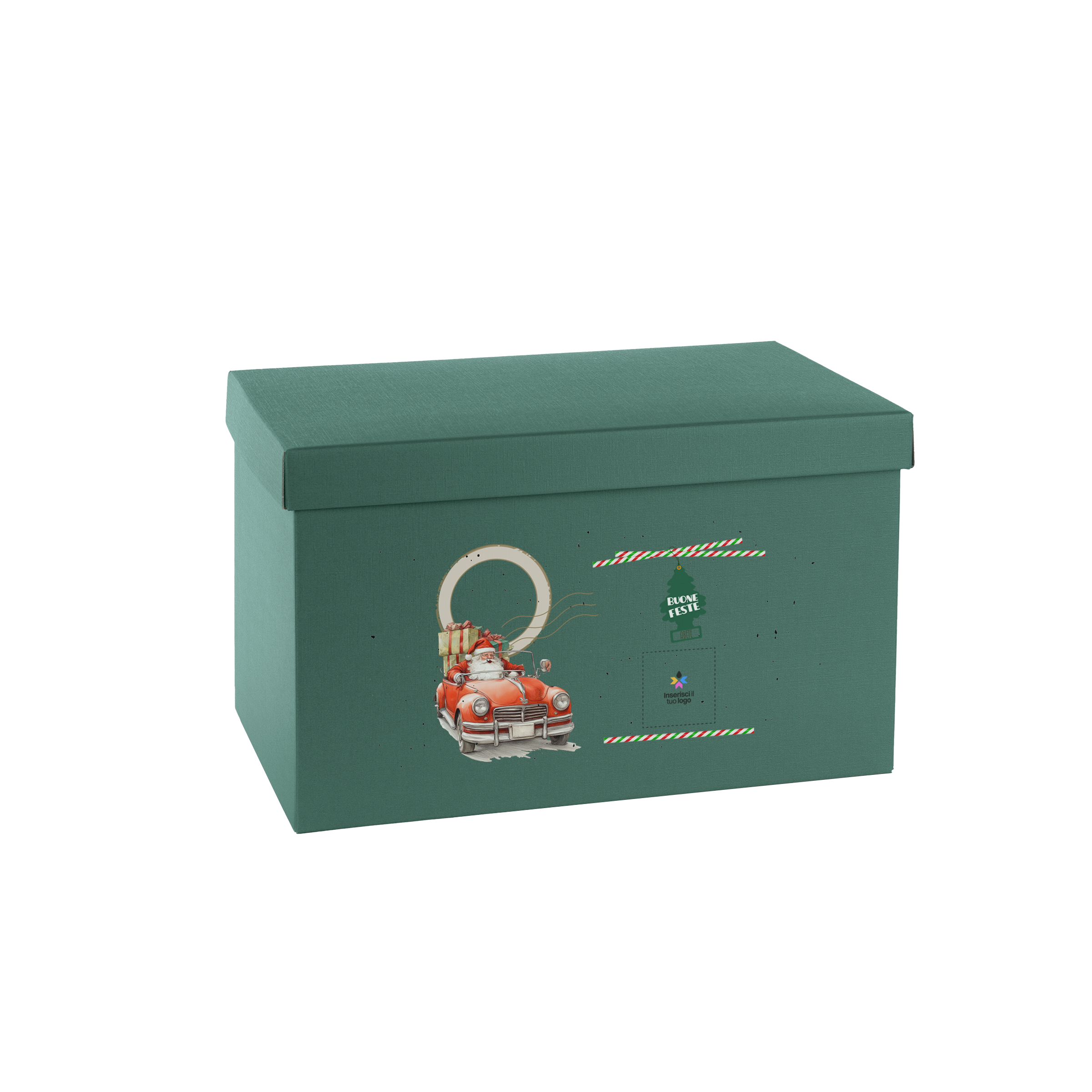Scatole per confezioni fondo + coperchio fibra verde- Printcentral - - -