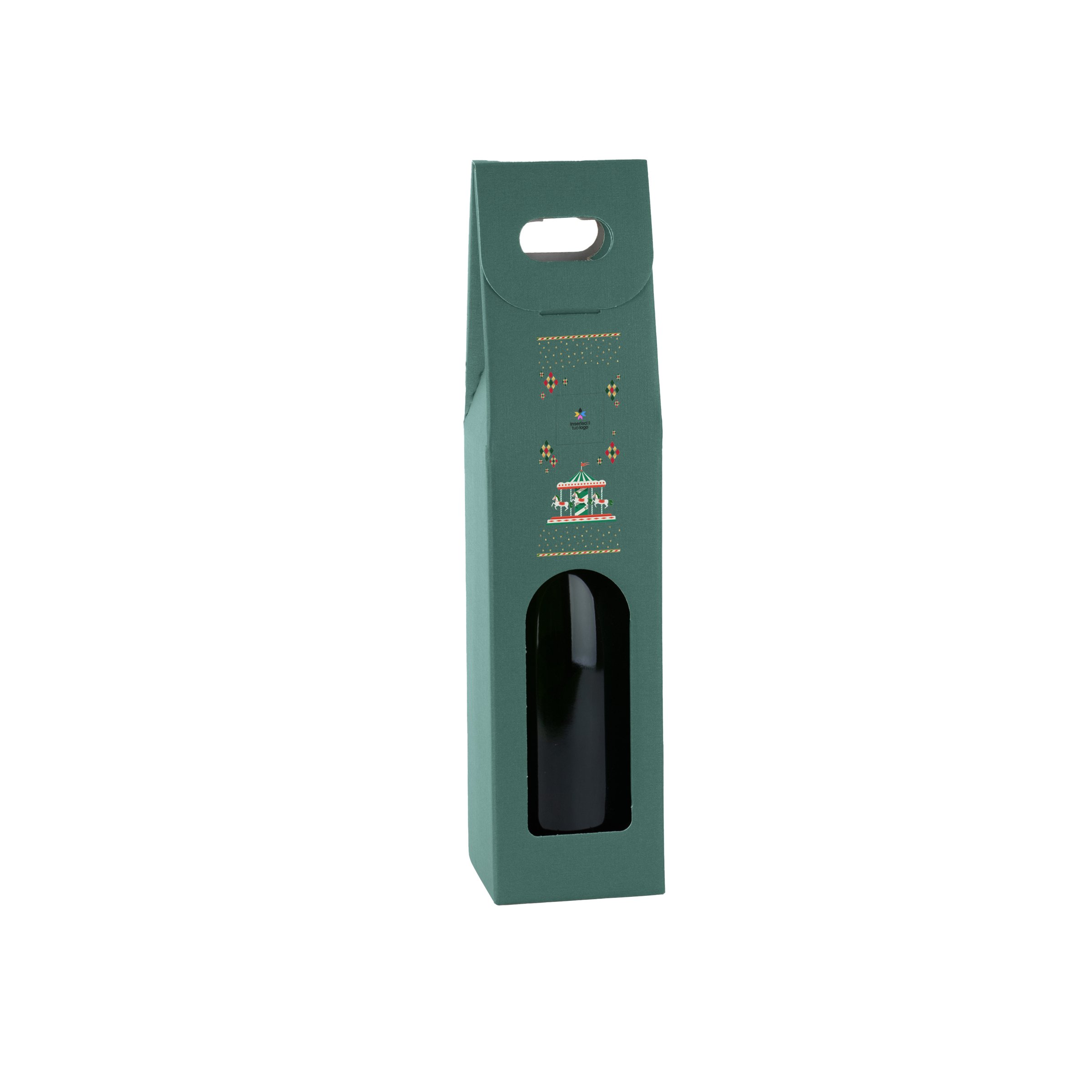 Scatole porta bottiglia fibra verde- Printcentral - - -