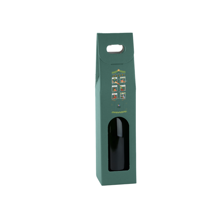 Scatole porta bottiglia fibra verde- Printcentral - - -