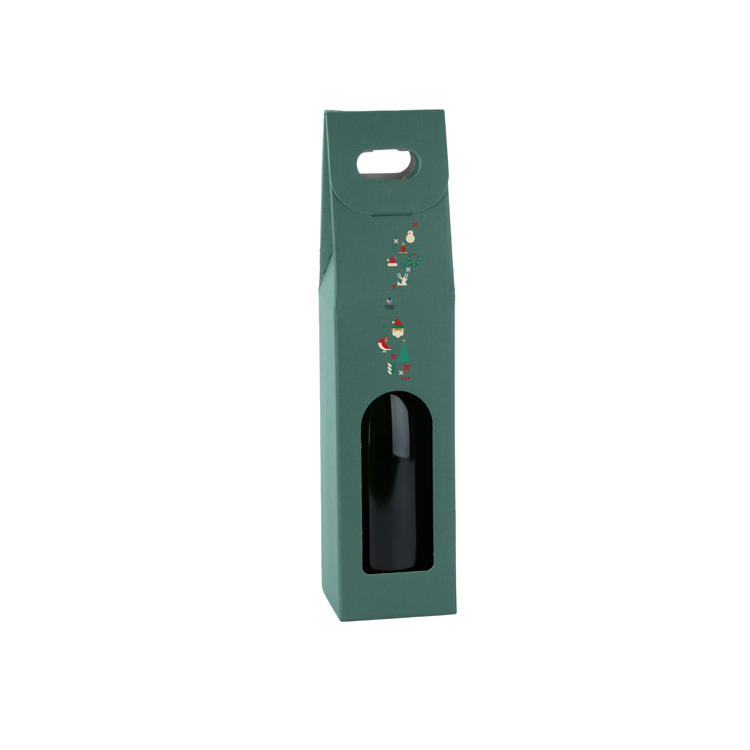 Scatole porta bottiglia fibra verde- Printcentral - - -