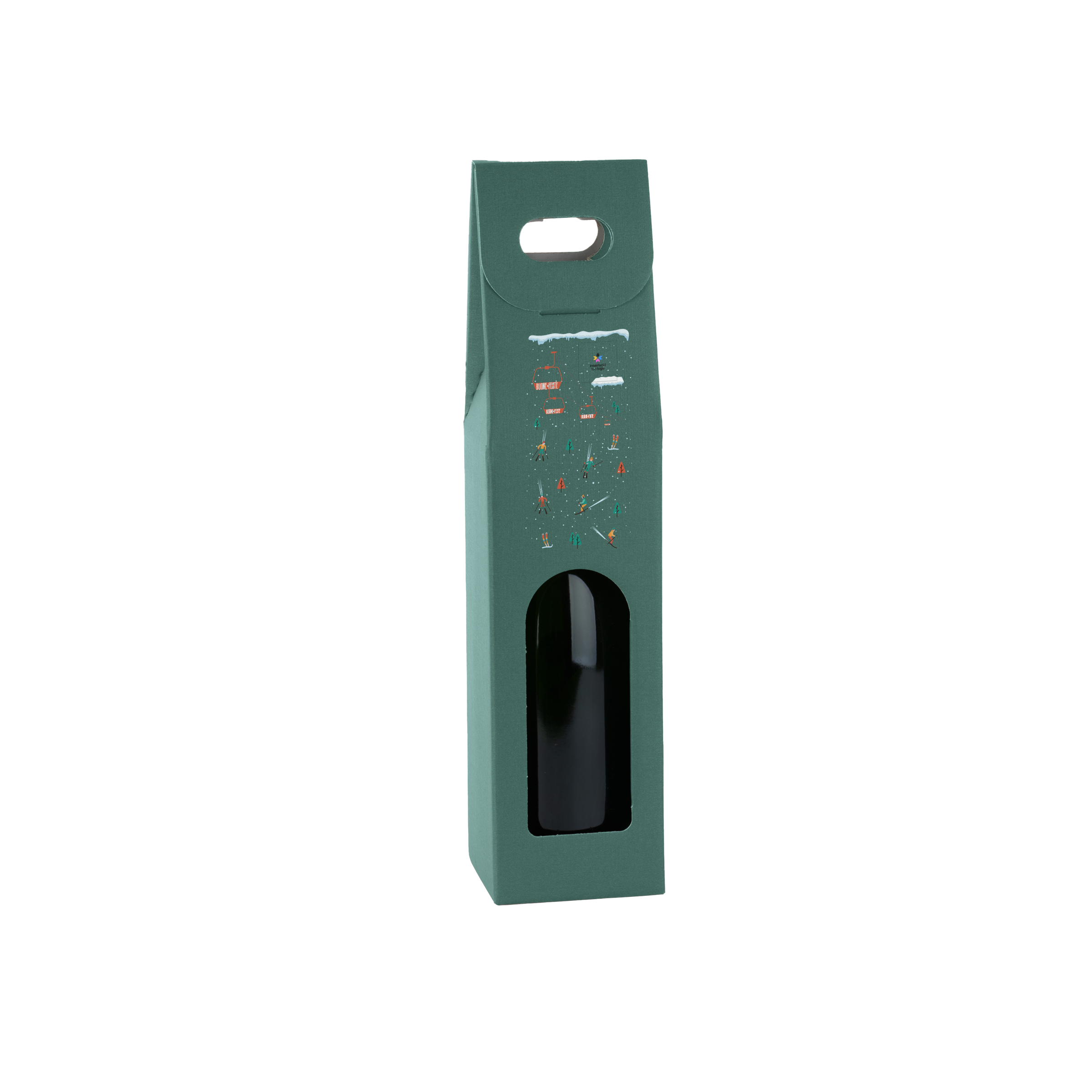 Scatole porta bottiglia fibra verde- Printcentral - - -