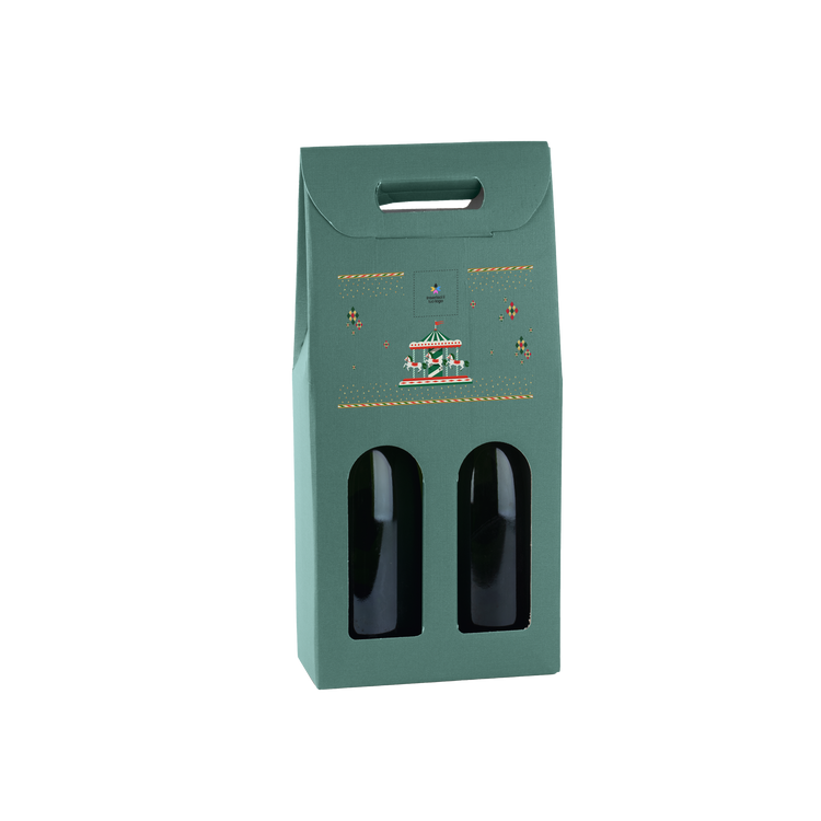 Scatole porta bottiglia fibra verde- Printcentral - - -