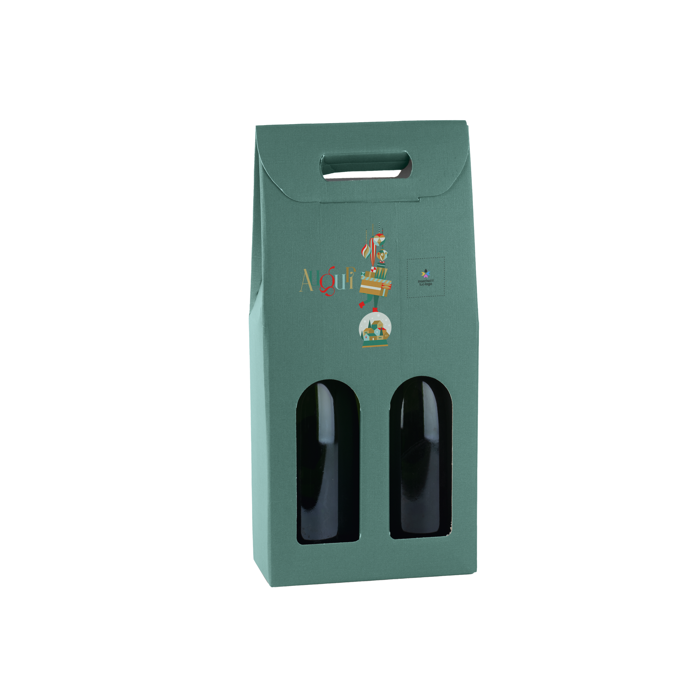 Scatole porta bottiglia fibra verde- Printcentral - - -