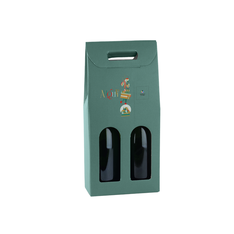 Scatole porta bottiglia fibra verde- Printcentral - - -