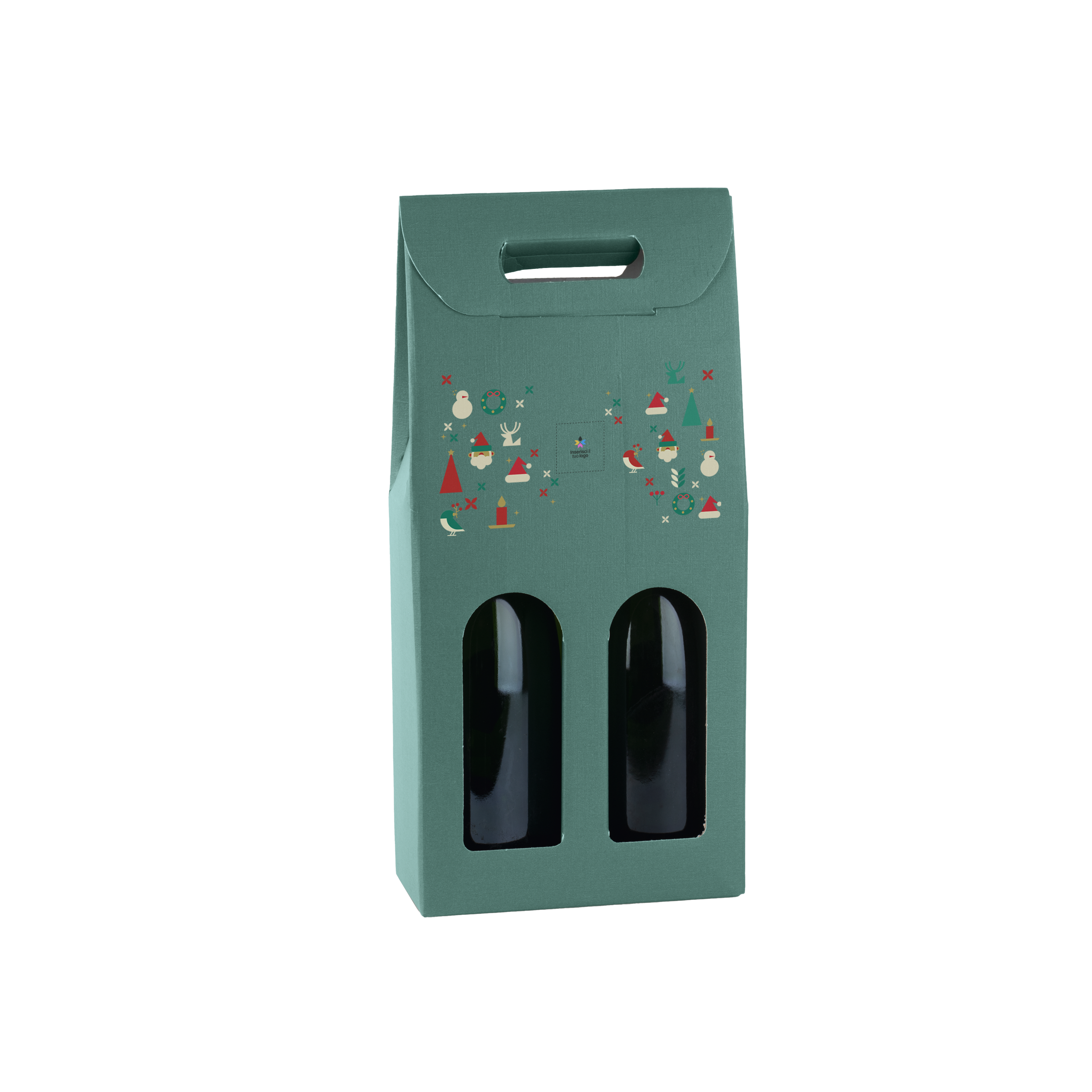 Scatole porta bottiglia fibra verde- Printcentral - - -