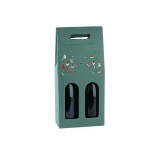 Scatole porta bottiglia fibra verde- Printcentral - - -