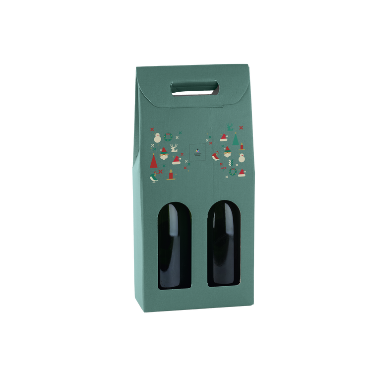 Scatole porta bottiglia fibra verde- Printcentral - - -