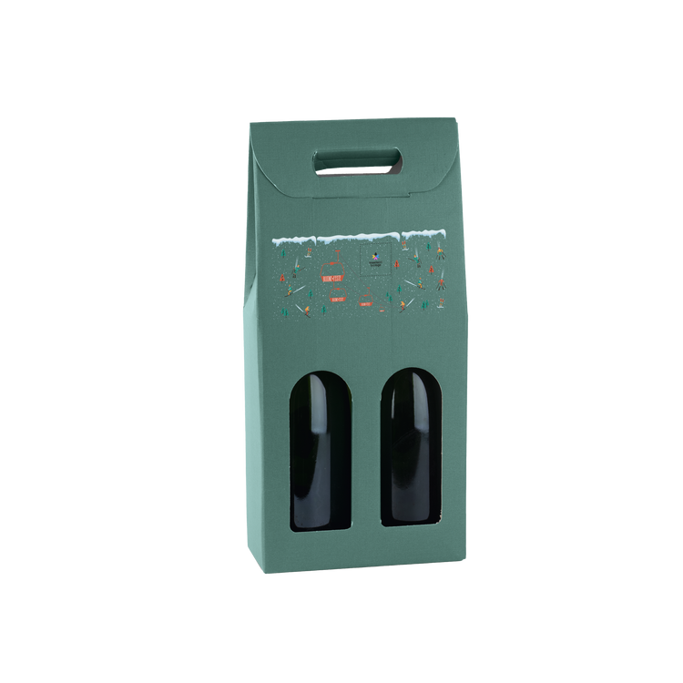 Scatole porta bottiglia fibra verde- Printcentral - - -