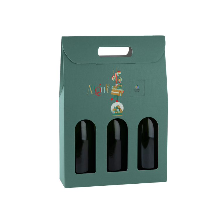 Scatole porta bottiglia fibra verde- Printcentral - - -