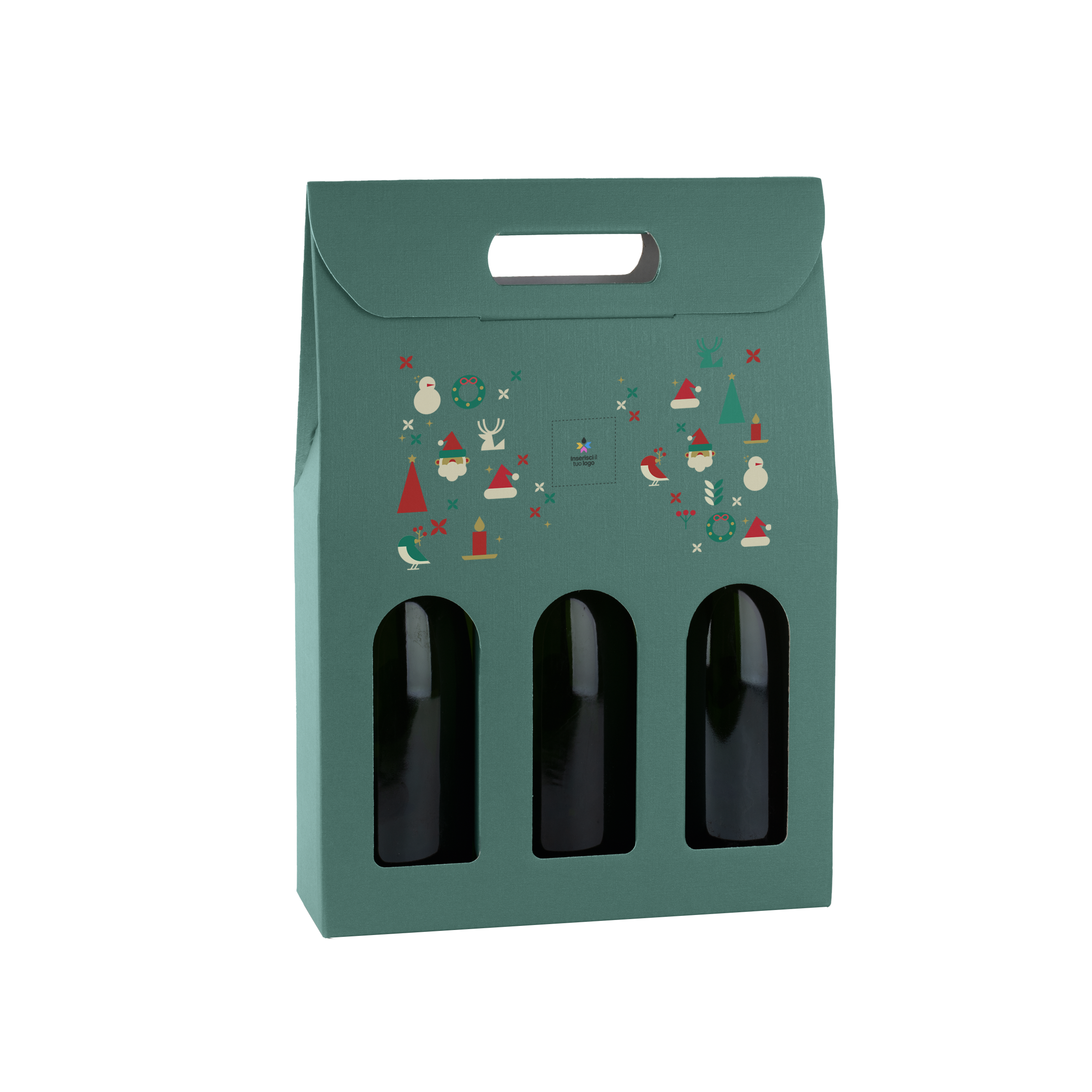 Scatole porta bottiglia fibra verde- Printcentral - - -