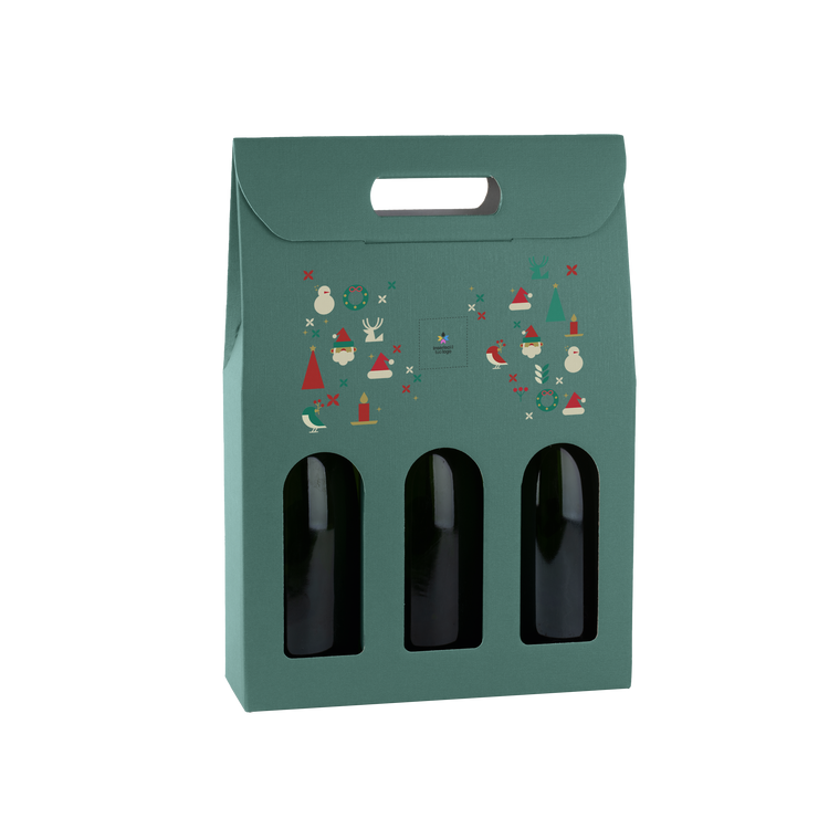 Scatole porta bottiglia fibra verde- Printcentral - - -