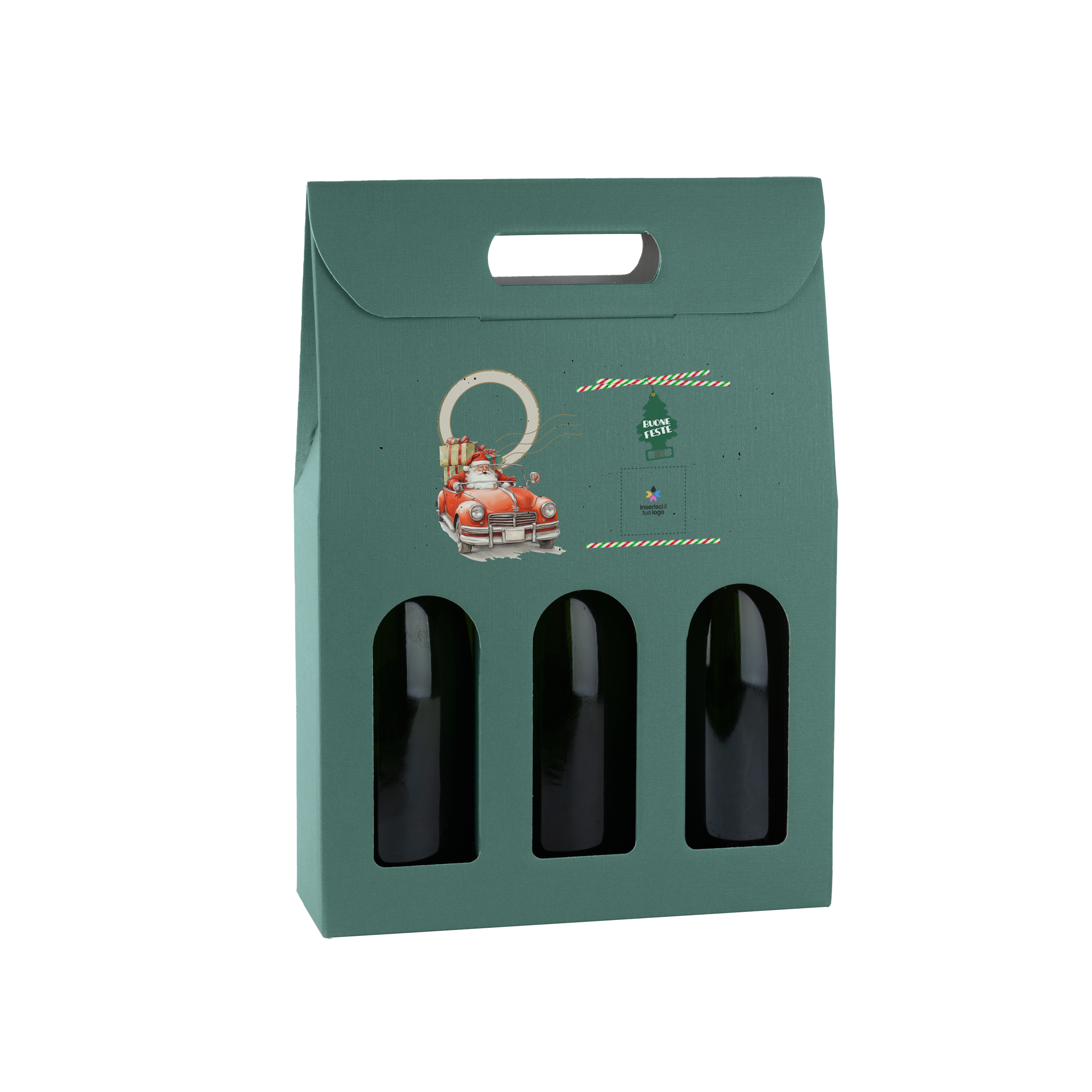 Scatole porta bottiglia fibra verde- Printcentral - - -