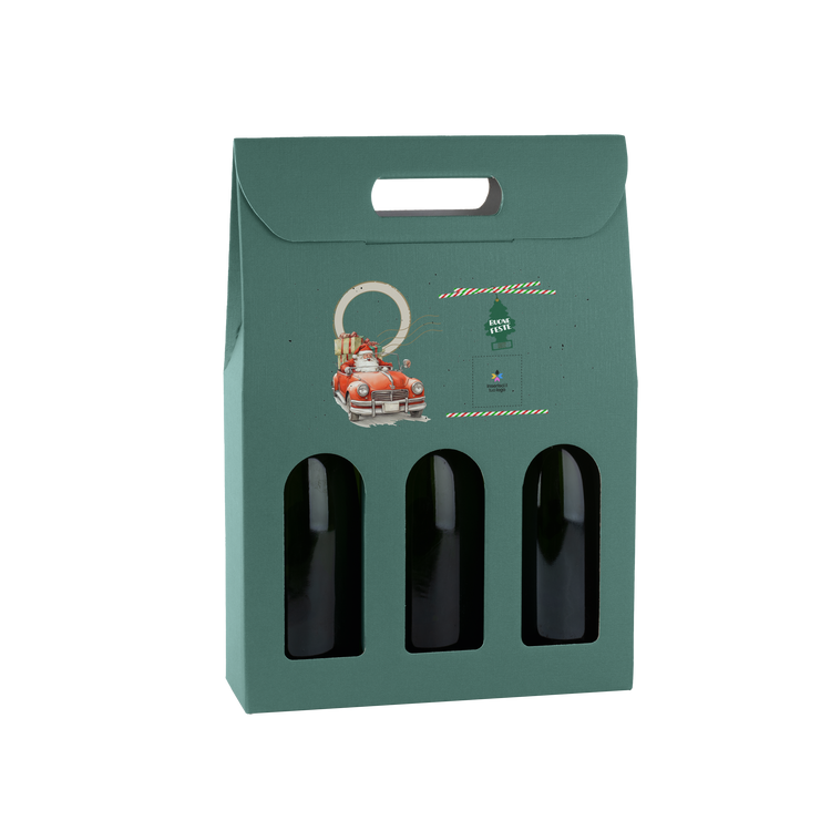 Scatole porta bottiglia fibra verde- Printcentral - - -