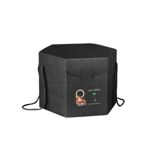 Scatole porta panettone esagonali seta nero- Printcentral - - -