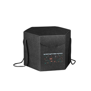 Scatole porta panettone esagonali seta nero- Printcentral - - -