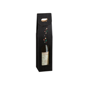Scatole porta bottiglia seta nero- Printcentral - - -