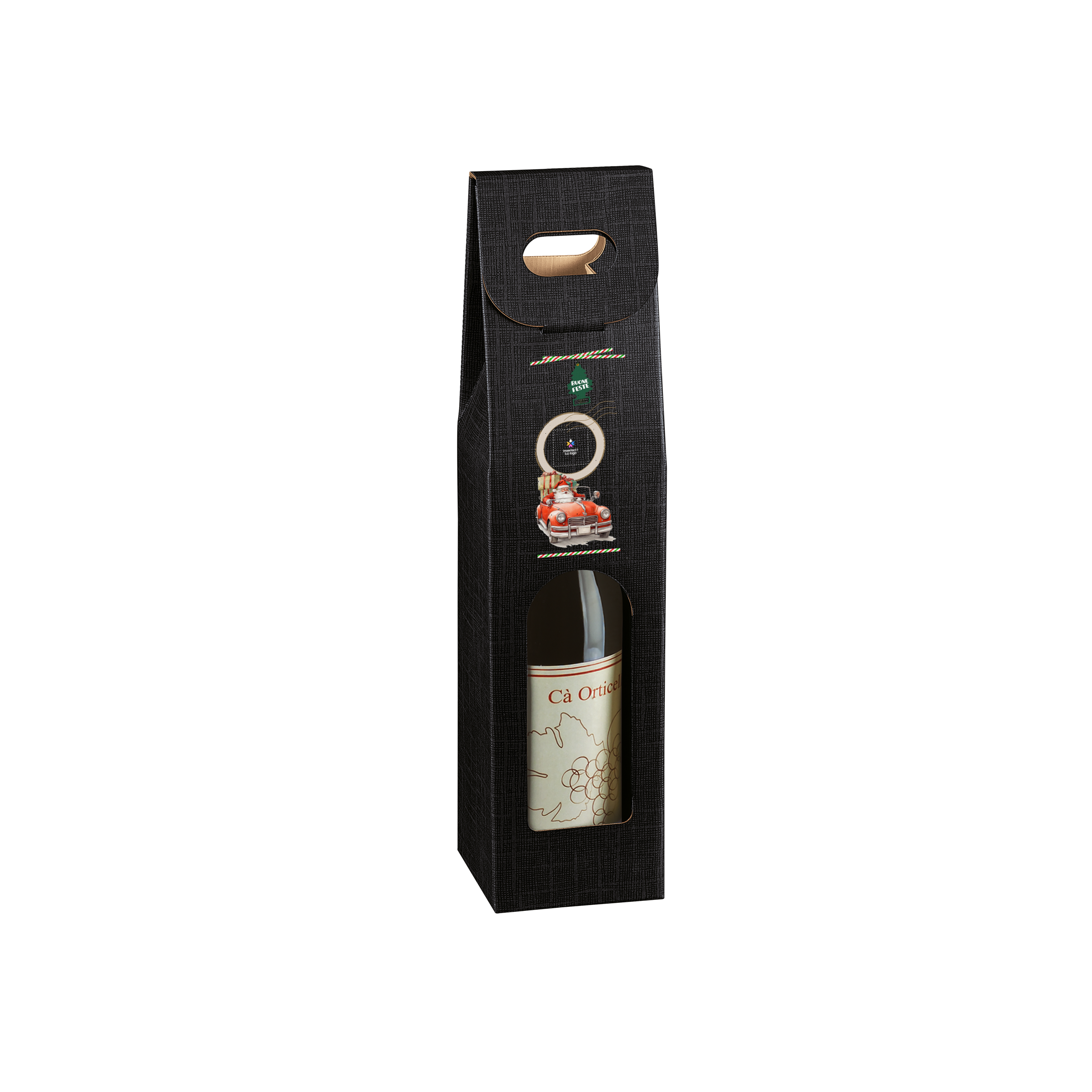 Scatole porta bottiglia seta nero- Printcentral - - -