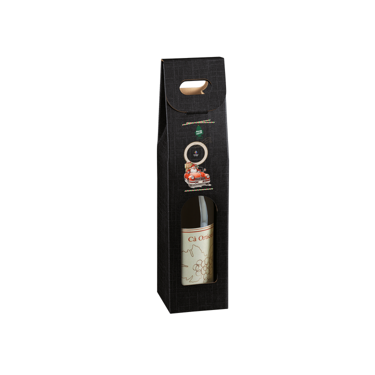 Scatole porta bottiglia seta nero- Printcentral - - -