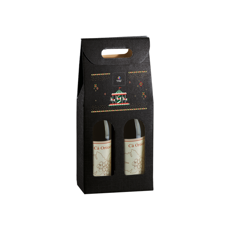 Scatole porta bottiglia seta nero- Printcentral - - -