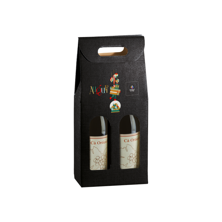 Scatole porta bottiglia seta nero- Printcentral - - -