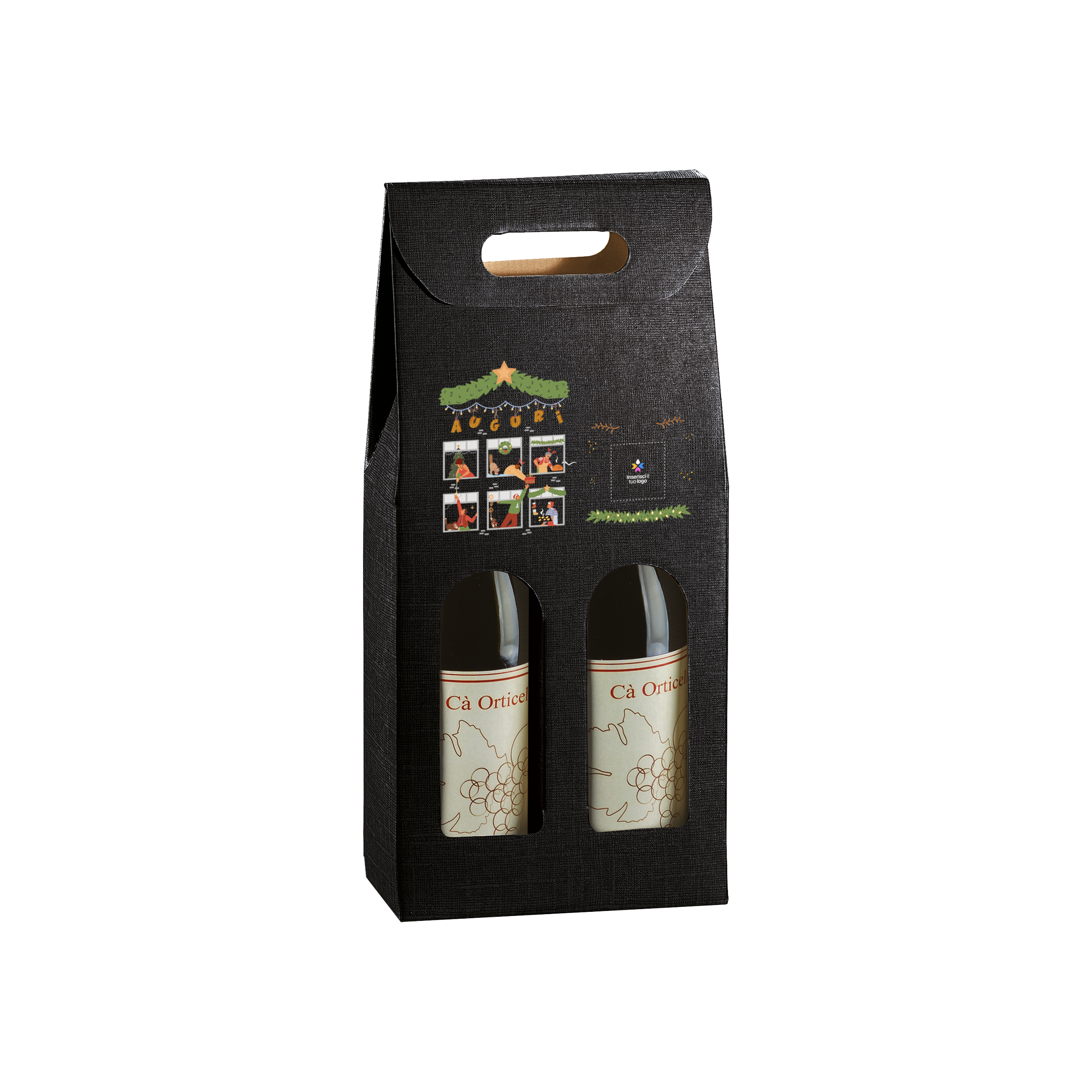 Scatole porta bottiglia seta nero- Printcentral - - -