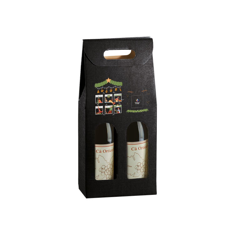 Scatole porta bottiglia seta nero- Printcentral - - -