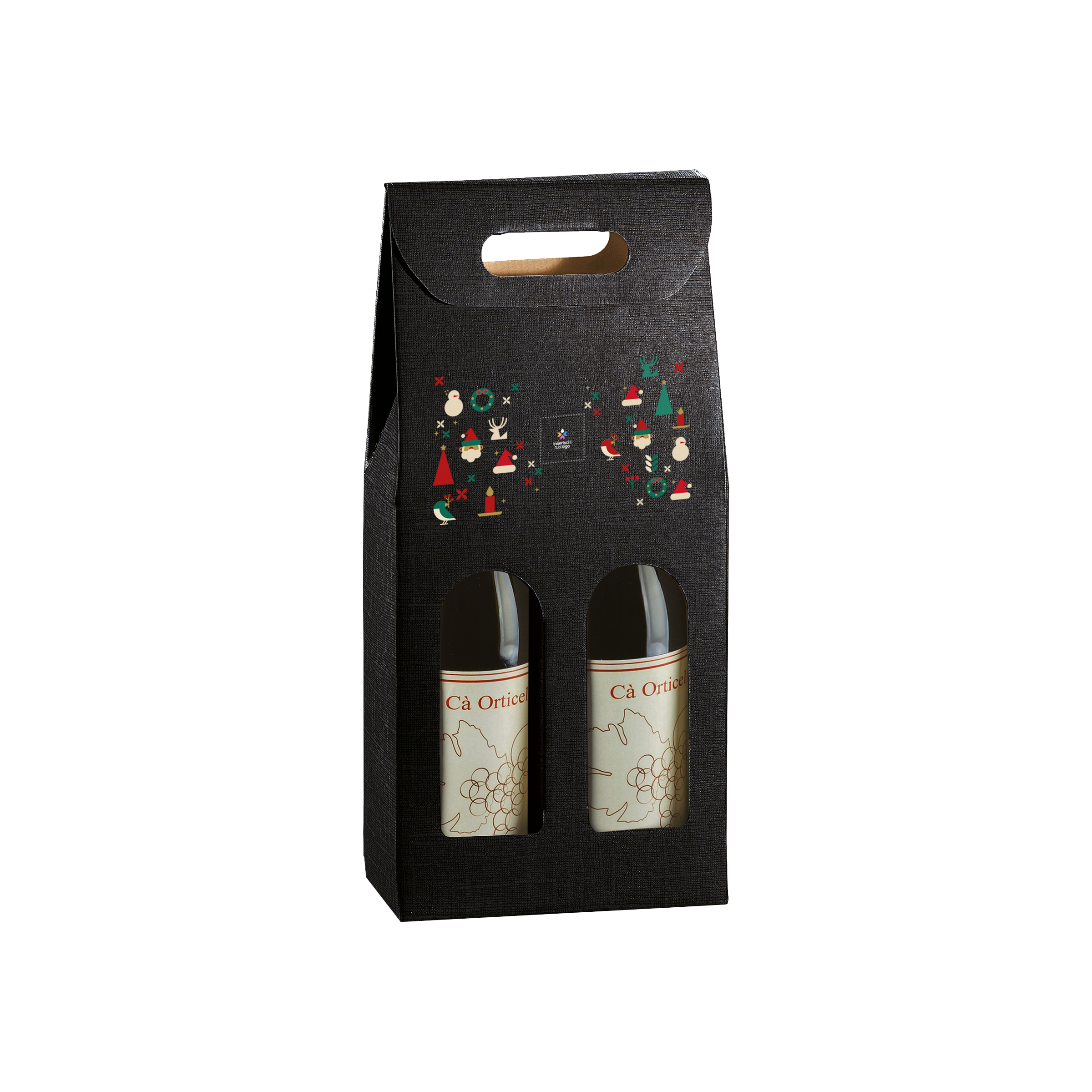 Scatole porta bottiglia seta nero- Printcentral - - -