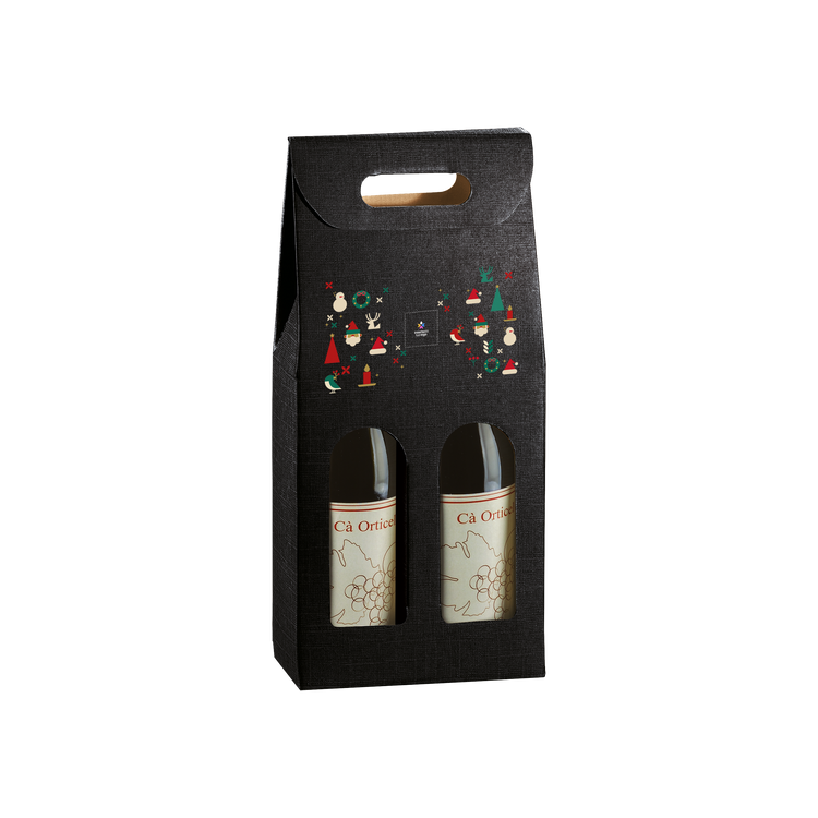 Scatole porta bottiglia seta nero- Printcentral - - -