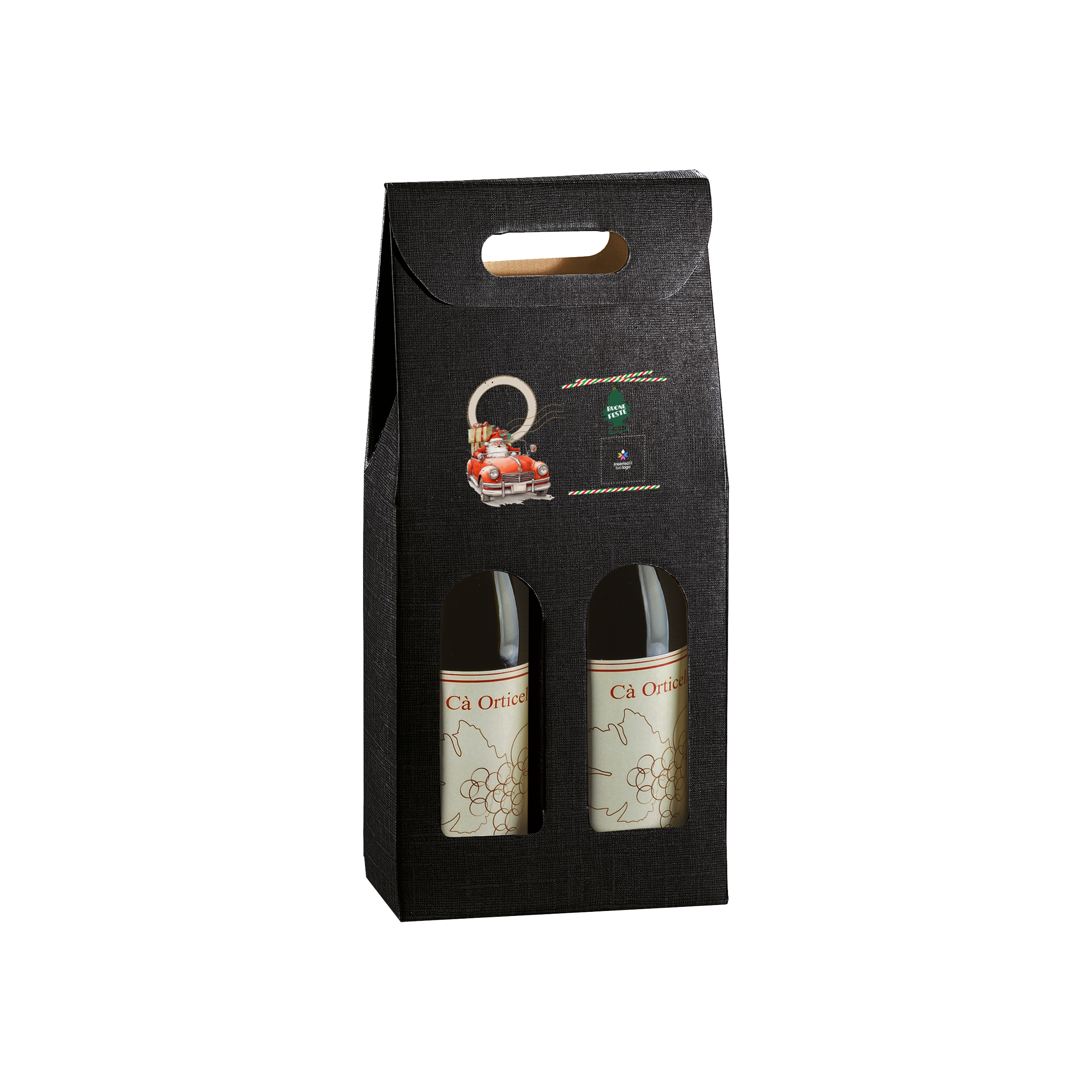Scatole porta bottiglia seta nero- Printcentral - - -
