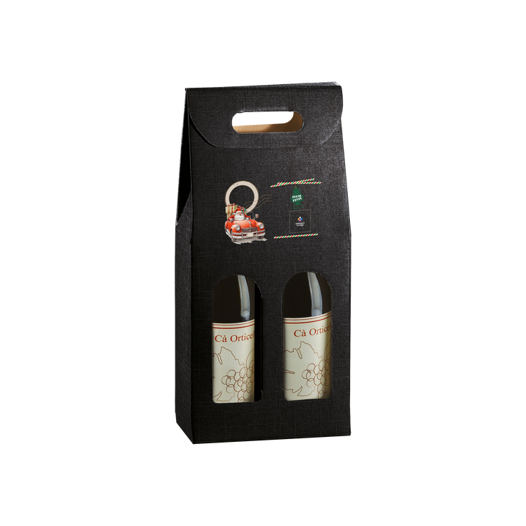 Scatole porta bottiglia seta nero- Printcentral - - -
