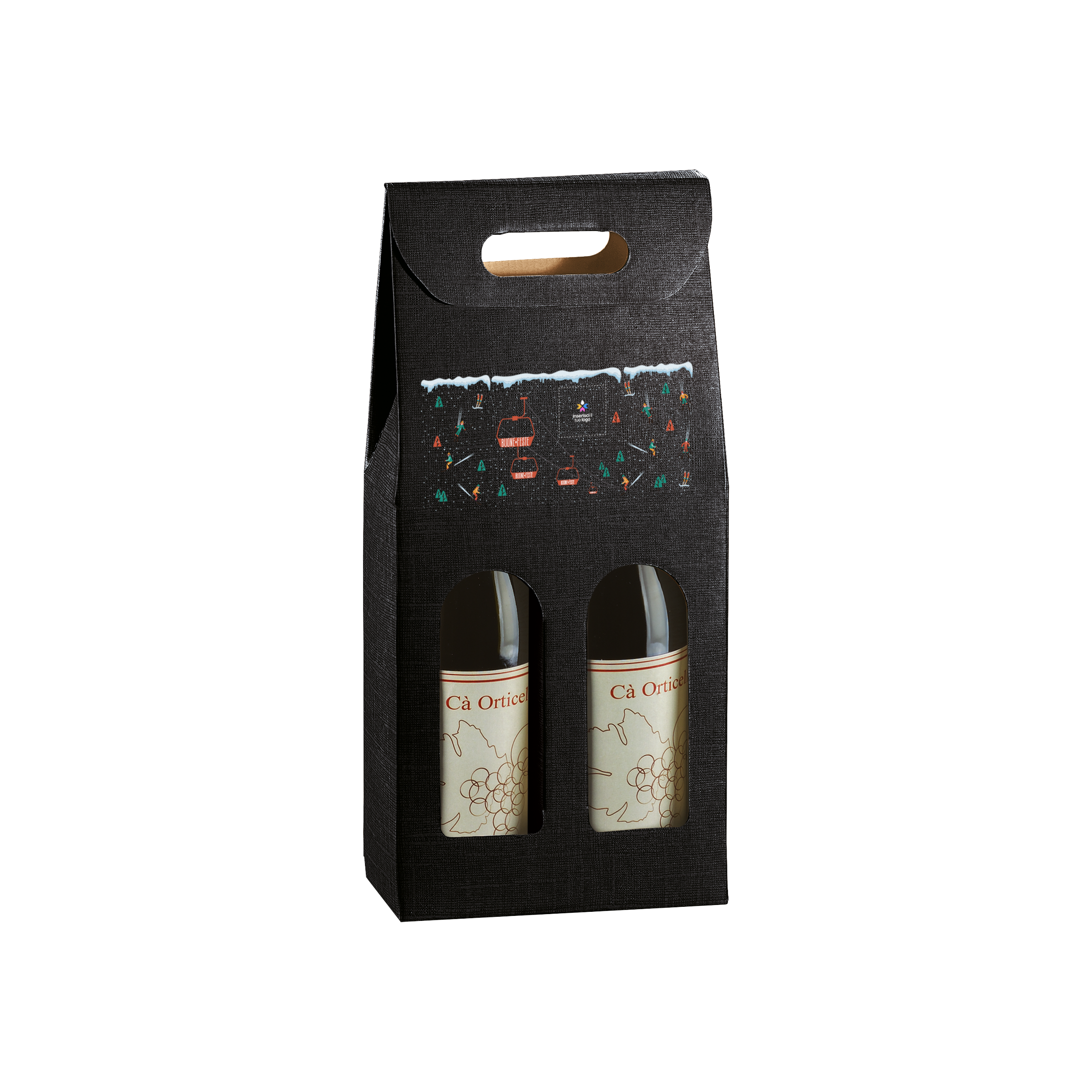 Scatole porta bottiglia seta nero- Printcentral - - -