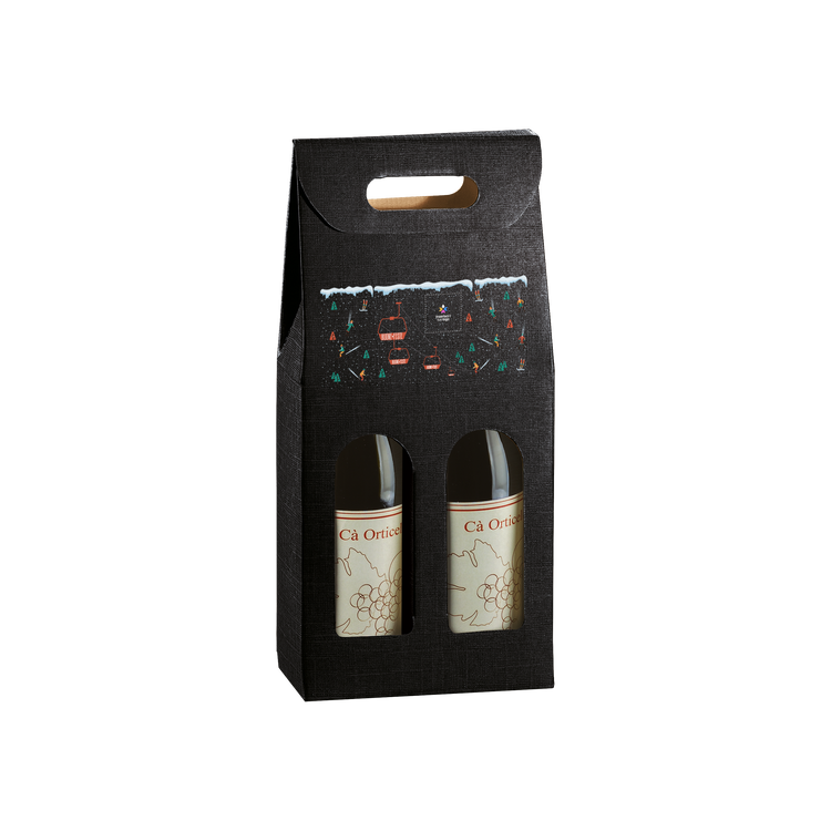 Scatole porta bottiglia seta nero- Printcentral - - -