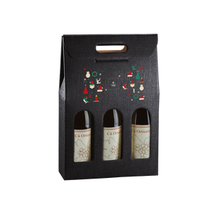 Scatole porta bottiglia seta nero- Printcentral - - -
