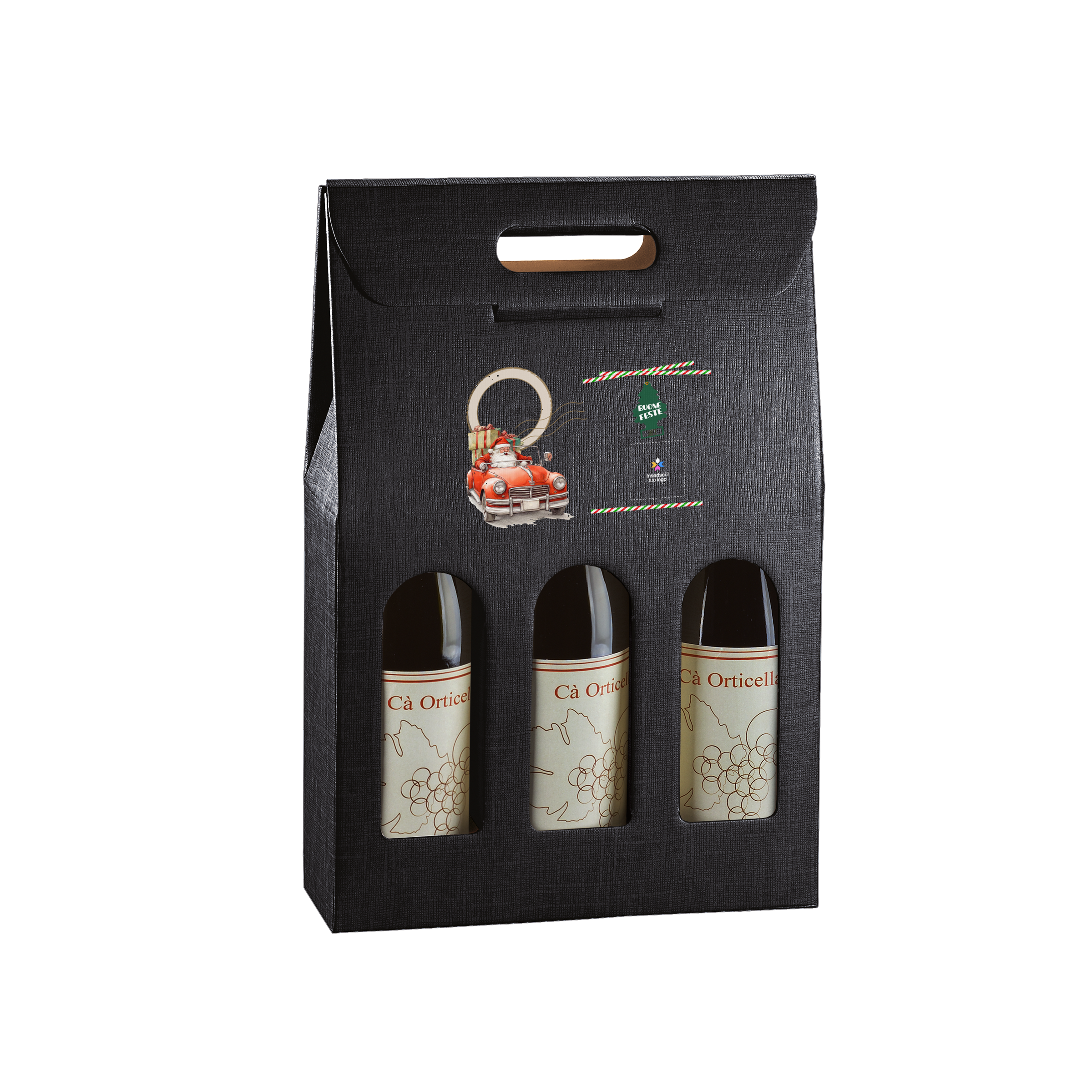 Scatole porta bottiglia seta nero- Printcentral - - -