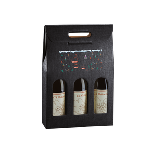 Scatole porta bottiglia seta nero- Printcentral - - -