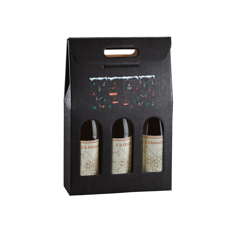 Scatole porta bottiglia seta nero- Printcentral - - -