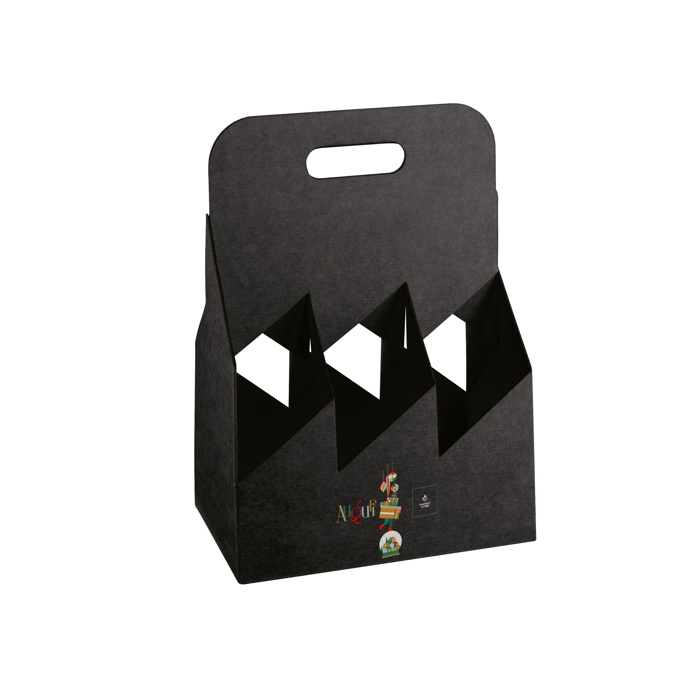 Cestello porta bottiglie seta nero- Printcentral - - -