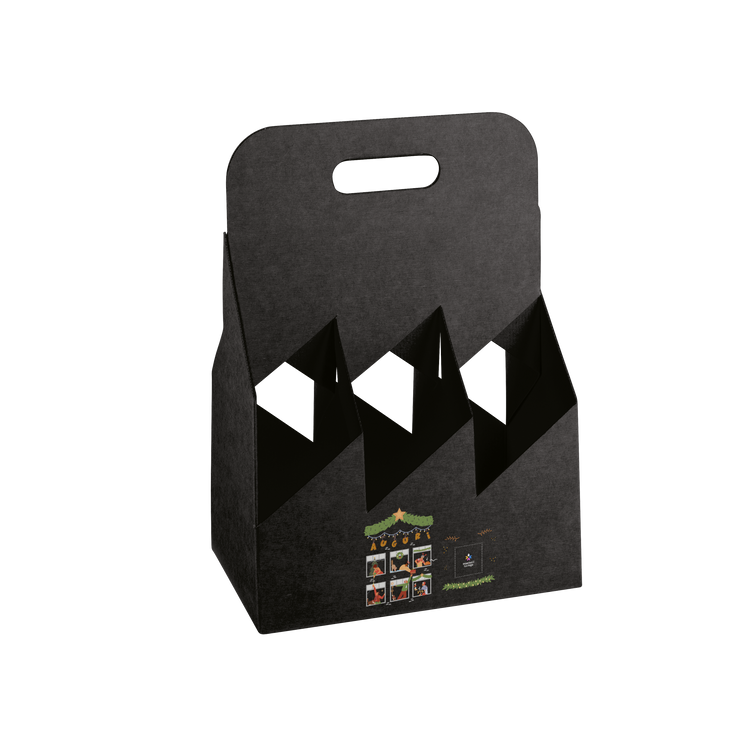 Cestello porta bottiglie seta nero- Printcentral - - -