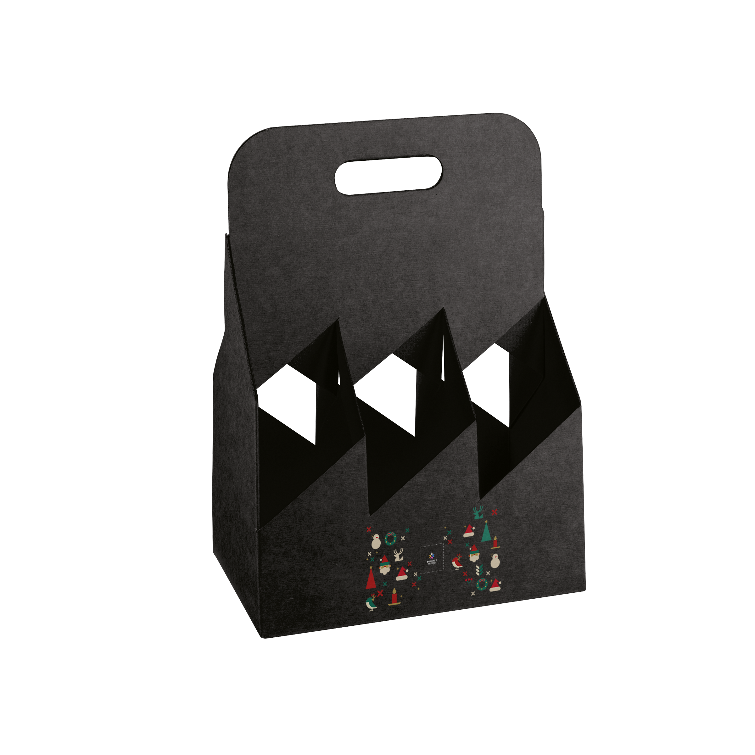 Cestello porta bottiglie seta nero- Printcentral - - -