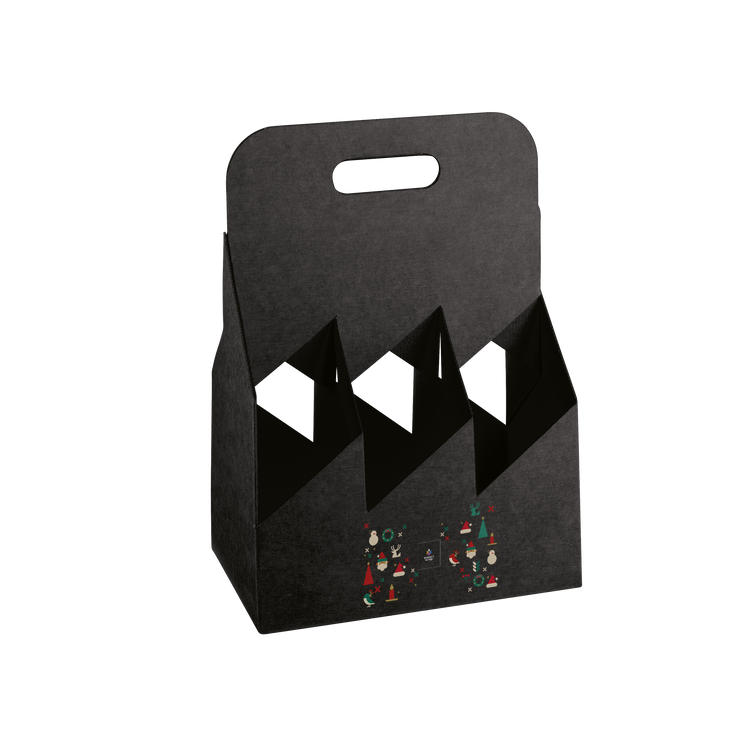 Cestello porta bottiglie seta nero- Printcentral - - -