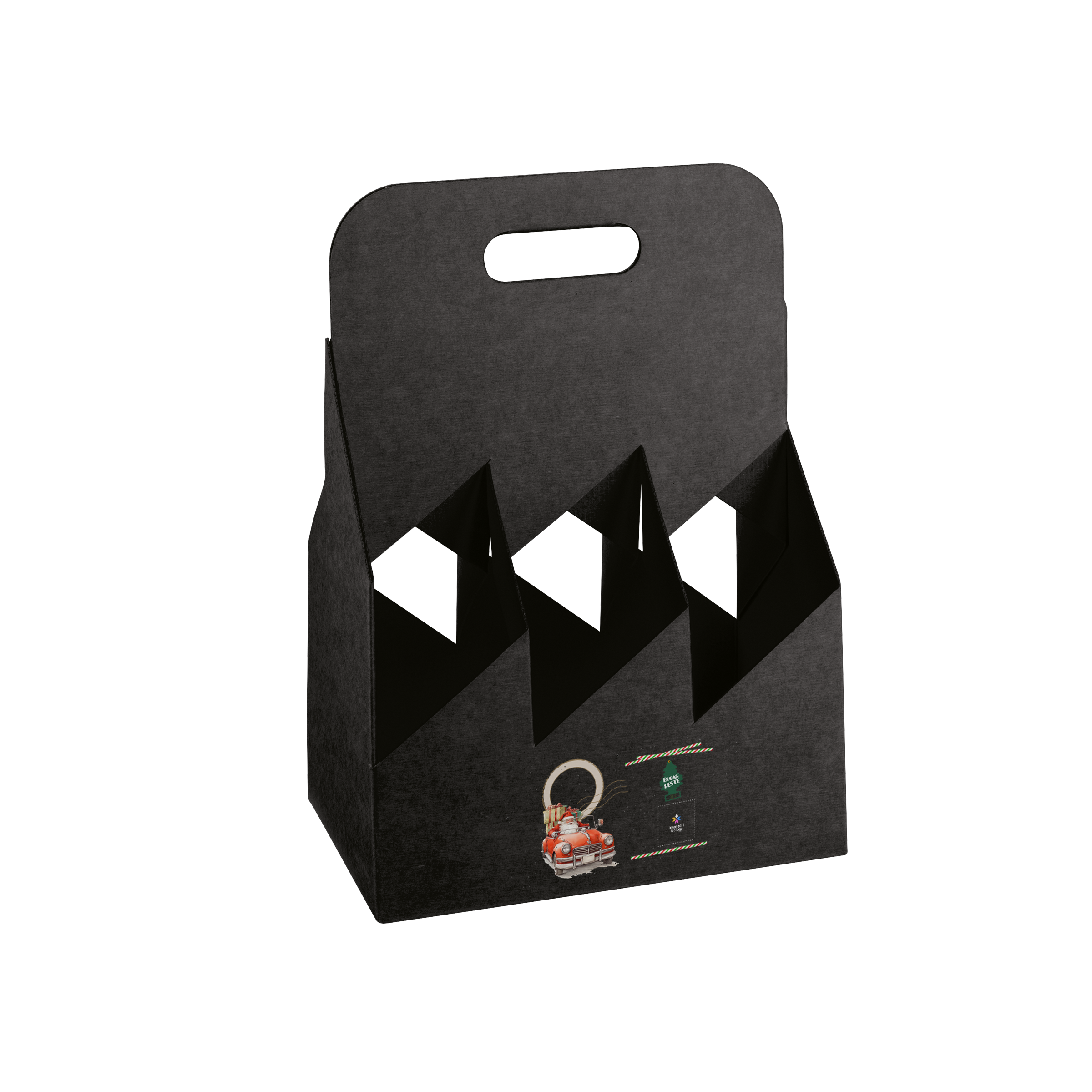 Cestello porta bottiglie seta nero- Printcentral - - -