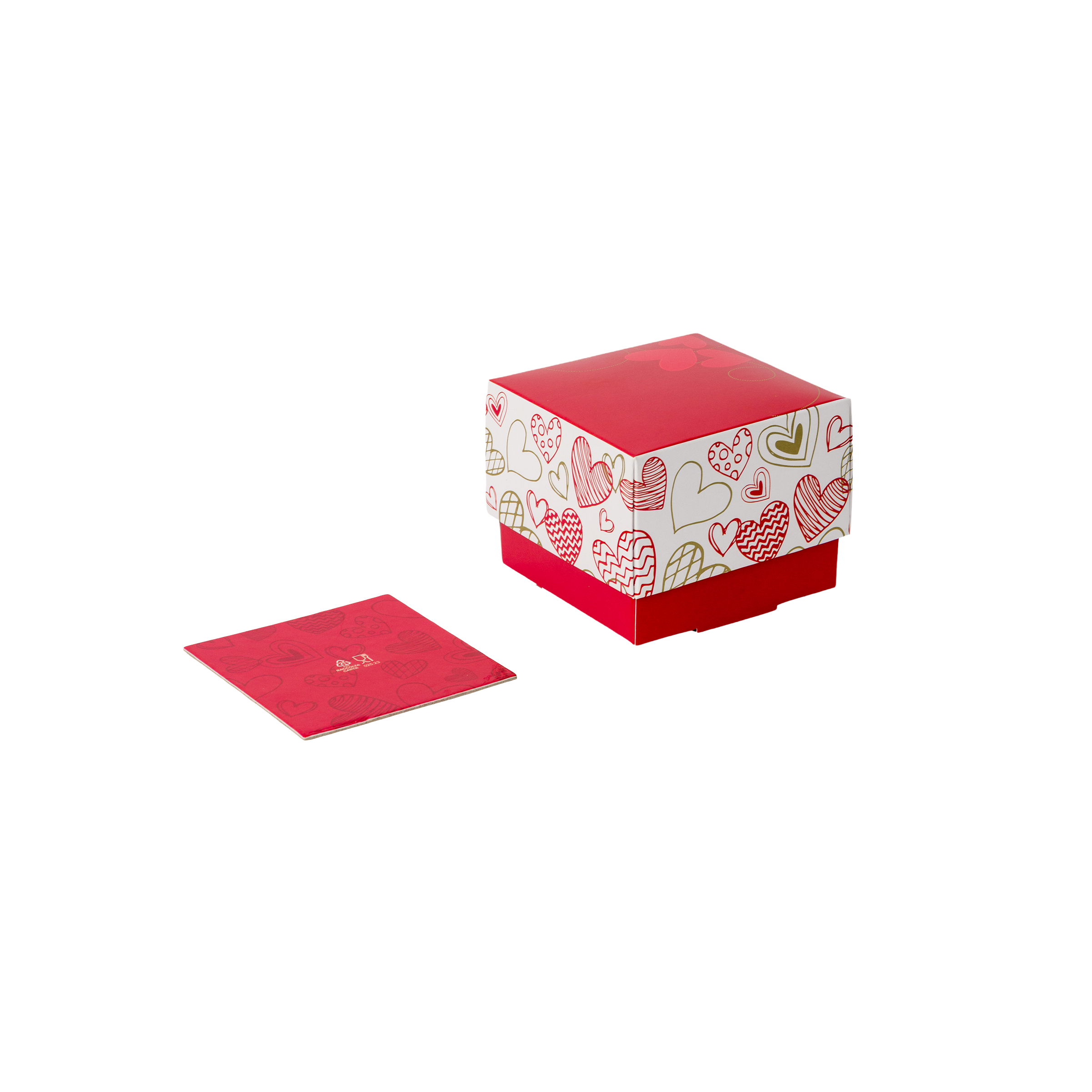 Kit Scatola Monoporzione + Sottotorta "San Valentino"- Printcentral - - -