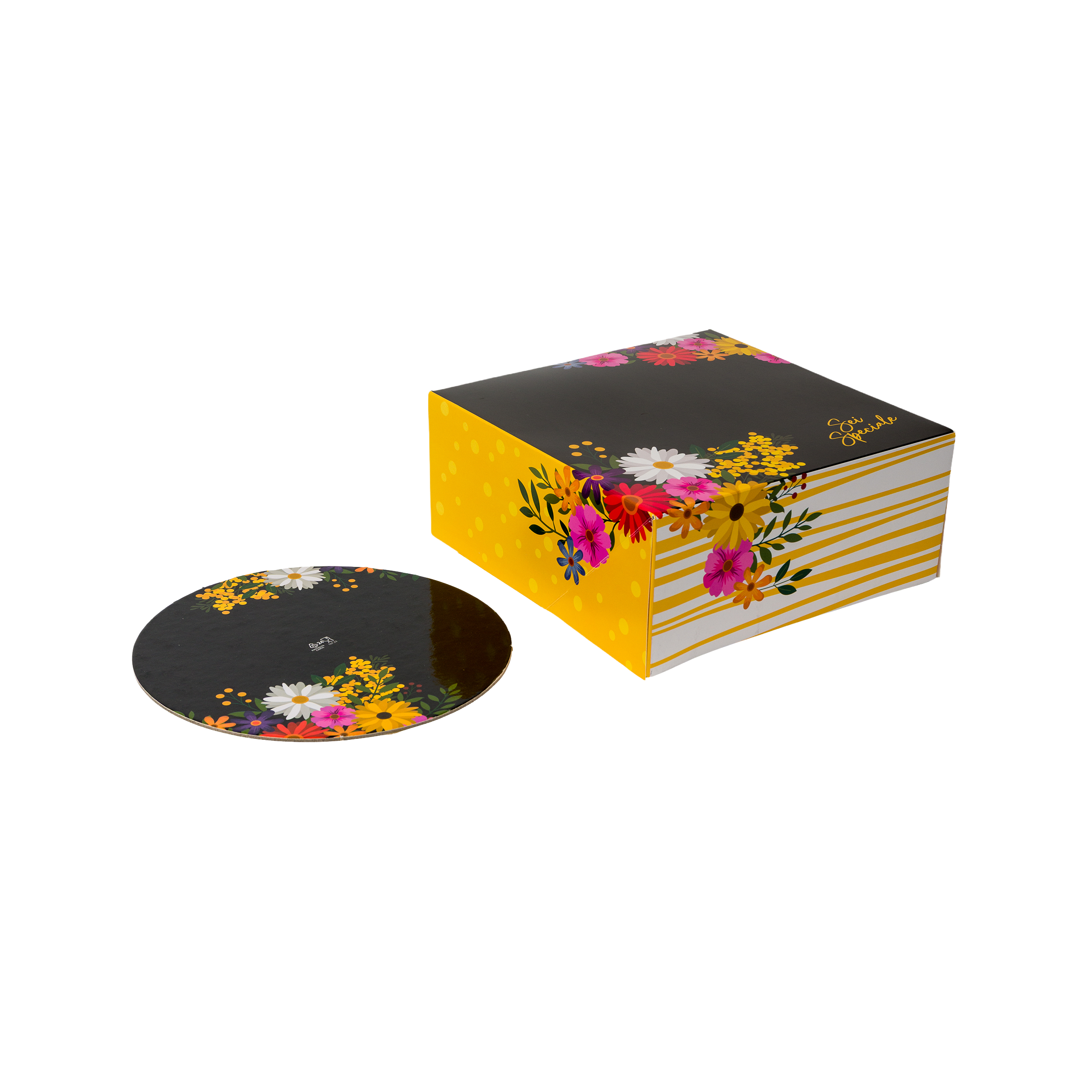 Kit Scatola porta torta + Disco "Festa della Donna"- Printcentral - - -