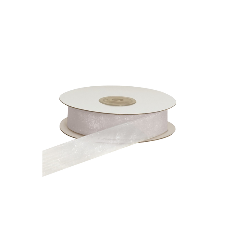 Nastro organza bianco 01- Printcentral - - -